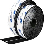 Hook and Loop Tape 2in x 10ft self Adhesive Sticky Back Interlocking Nylon Fabric Fastener Heavy Duty Adhesion Strip Tape reclosable Black